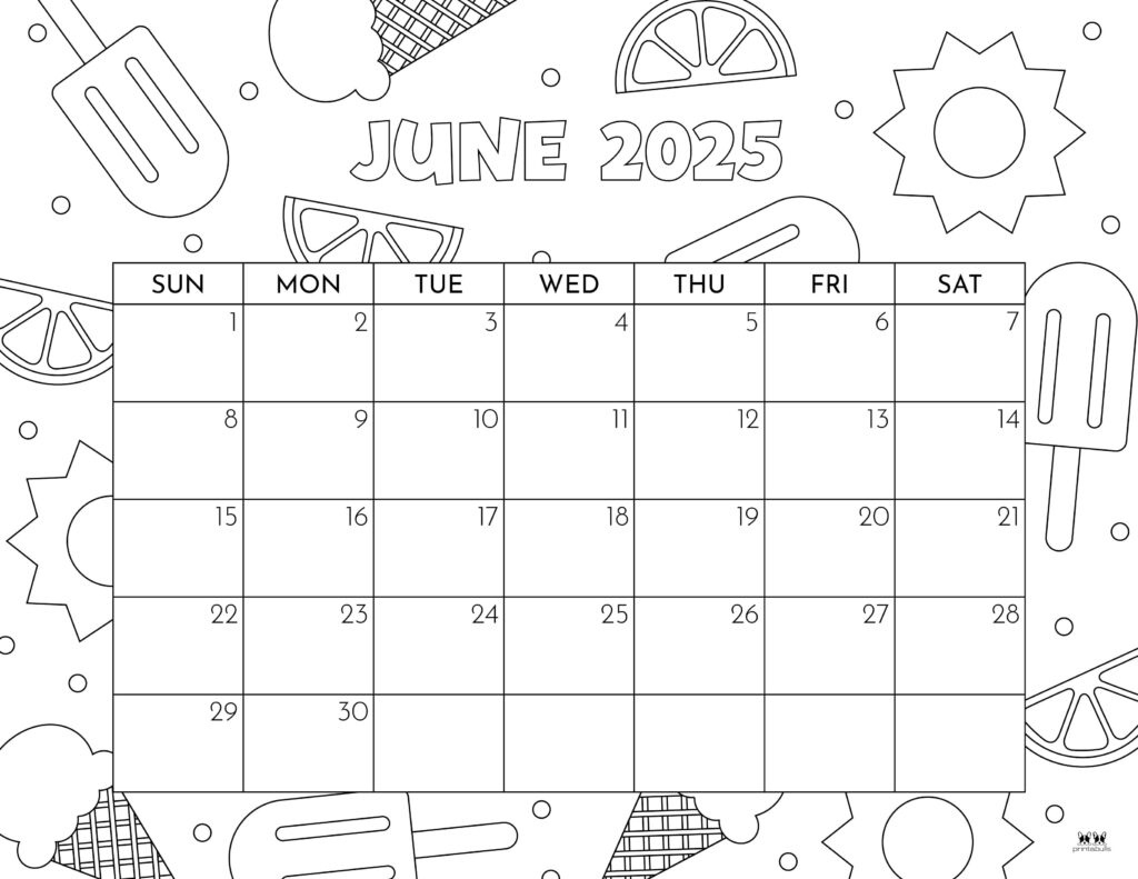 June 2025 Calendars - 107 Free Printables | Printabulls pertaining to Blank June Calendar Printable 2025