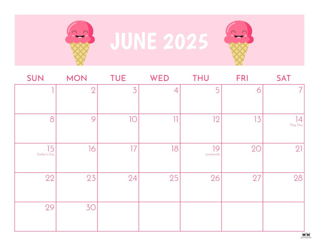 June 2025 Calendars - 107 Free Printables | Printabulls pertaining to June 2025 Calendar Colorful
