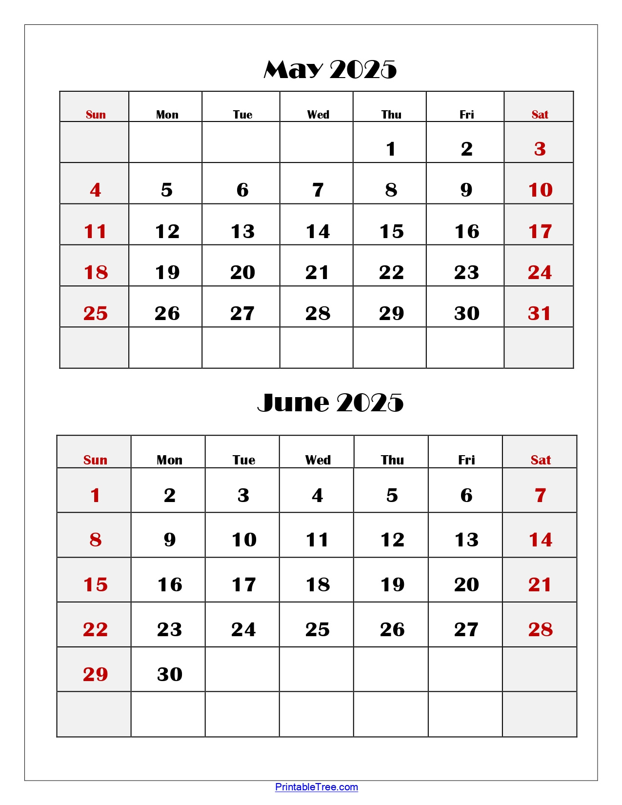 May And June 2025 Calendar Printable Pdf | Two Months Calendar throughout May And June Printable Calendar 2025