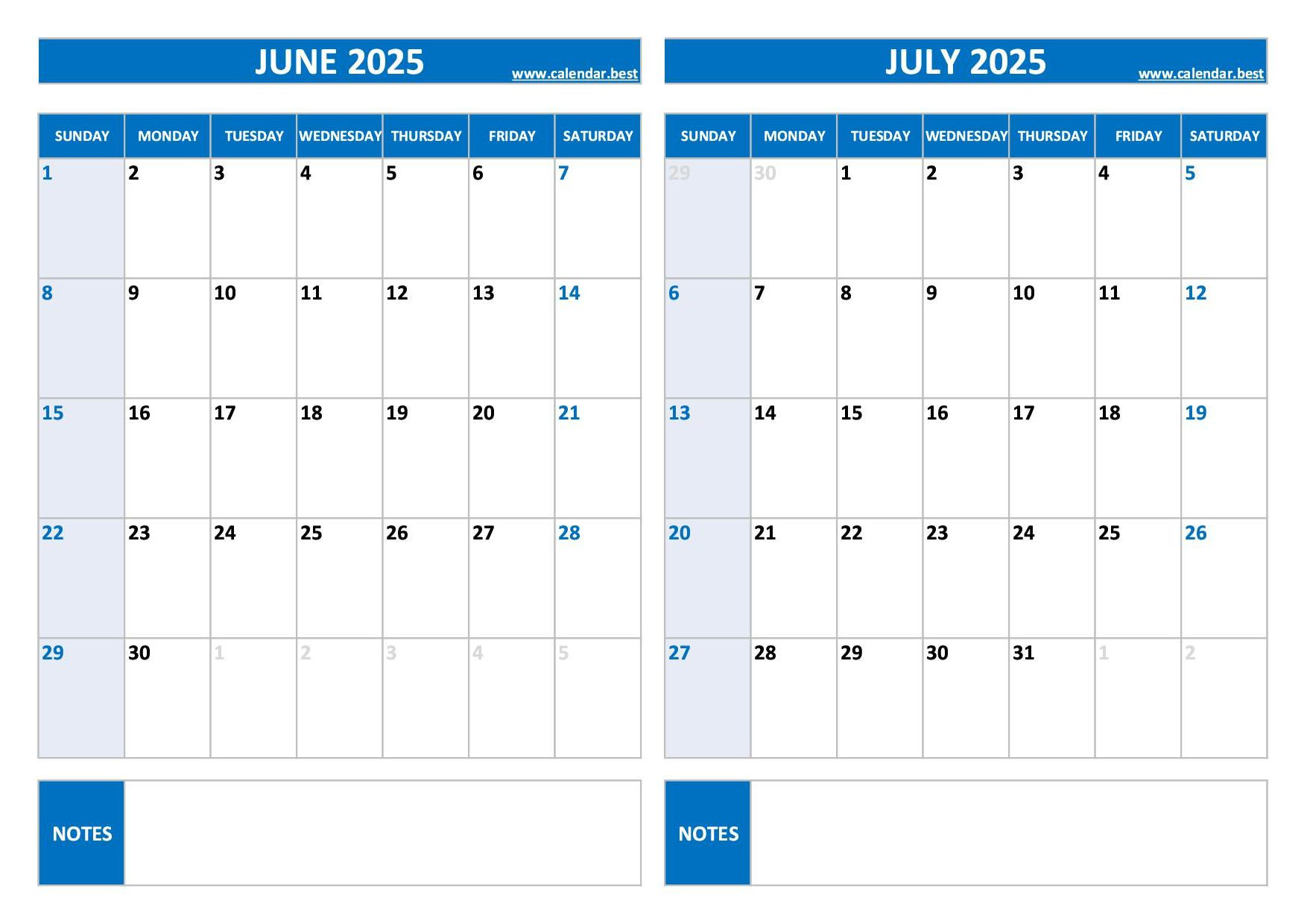Printable June And July 2025 Calendar - Free Pdf &amp;amp; Jpg Downloads in June July 2025 Calendar Printable Free