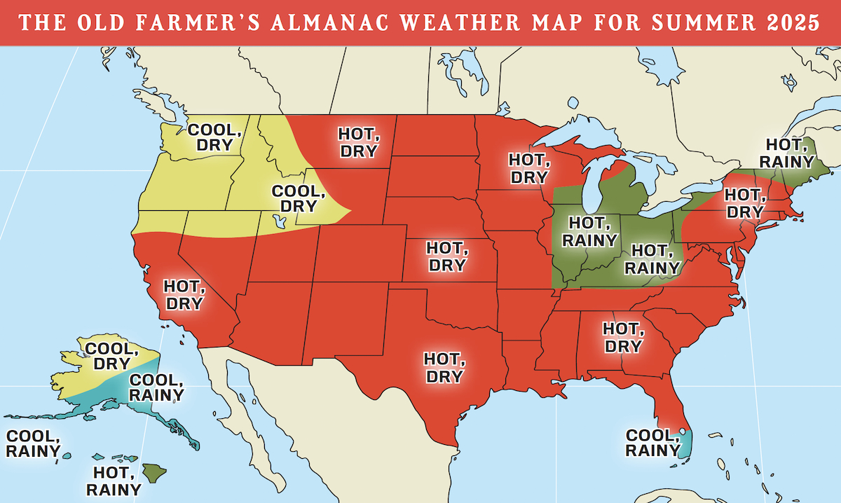 Summer 2025 Weather Predictions From The Old Farmer&amp;#039;S Almanac with June 2025 Weather Calendar