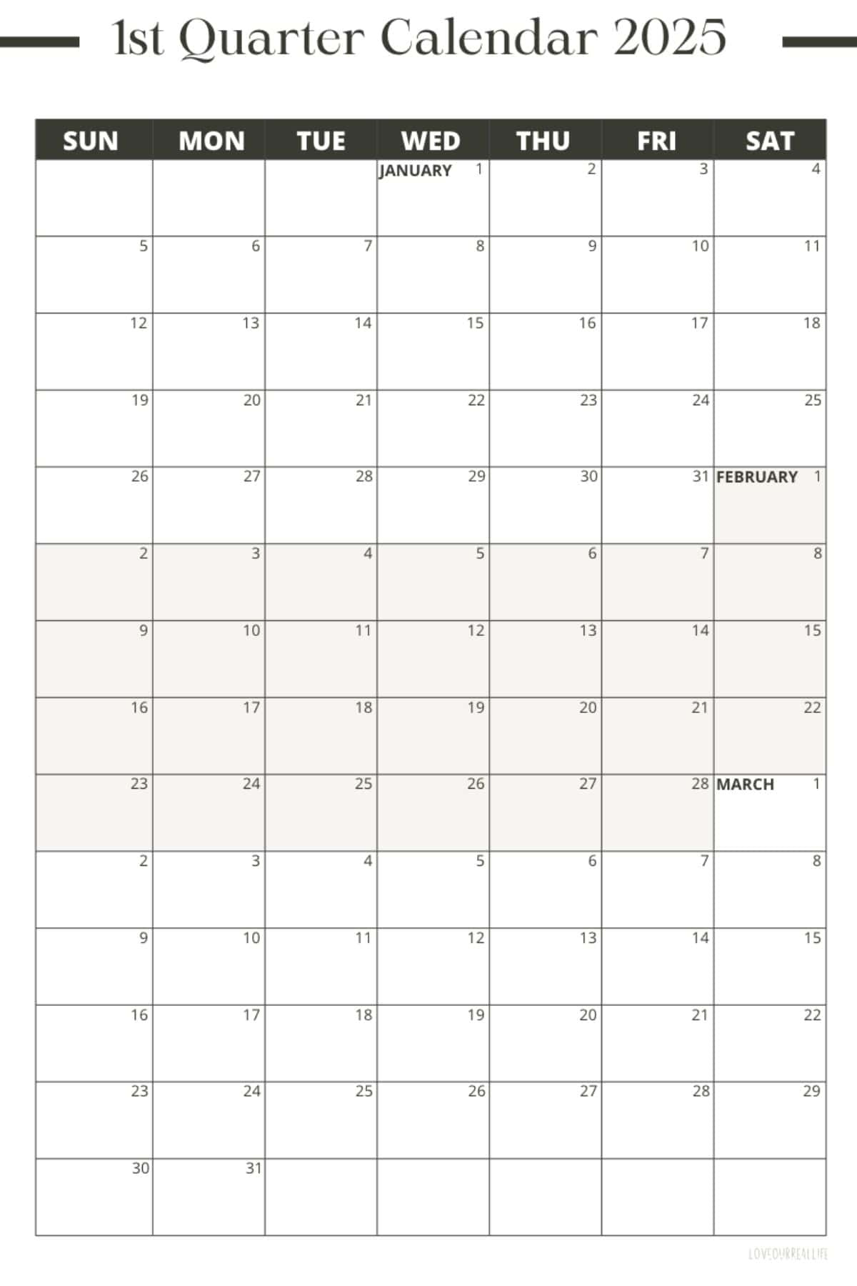 3 Month Calendar Printables: 2025 And 2026! ⋆ Love Our Real Life within 3 Month Calendar August September October 2025