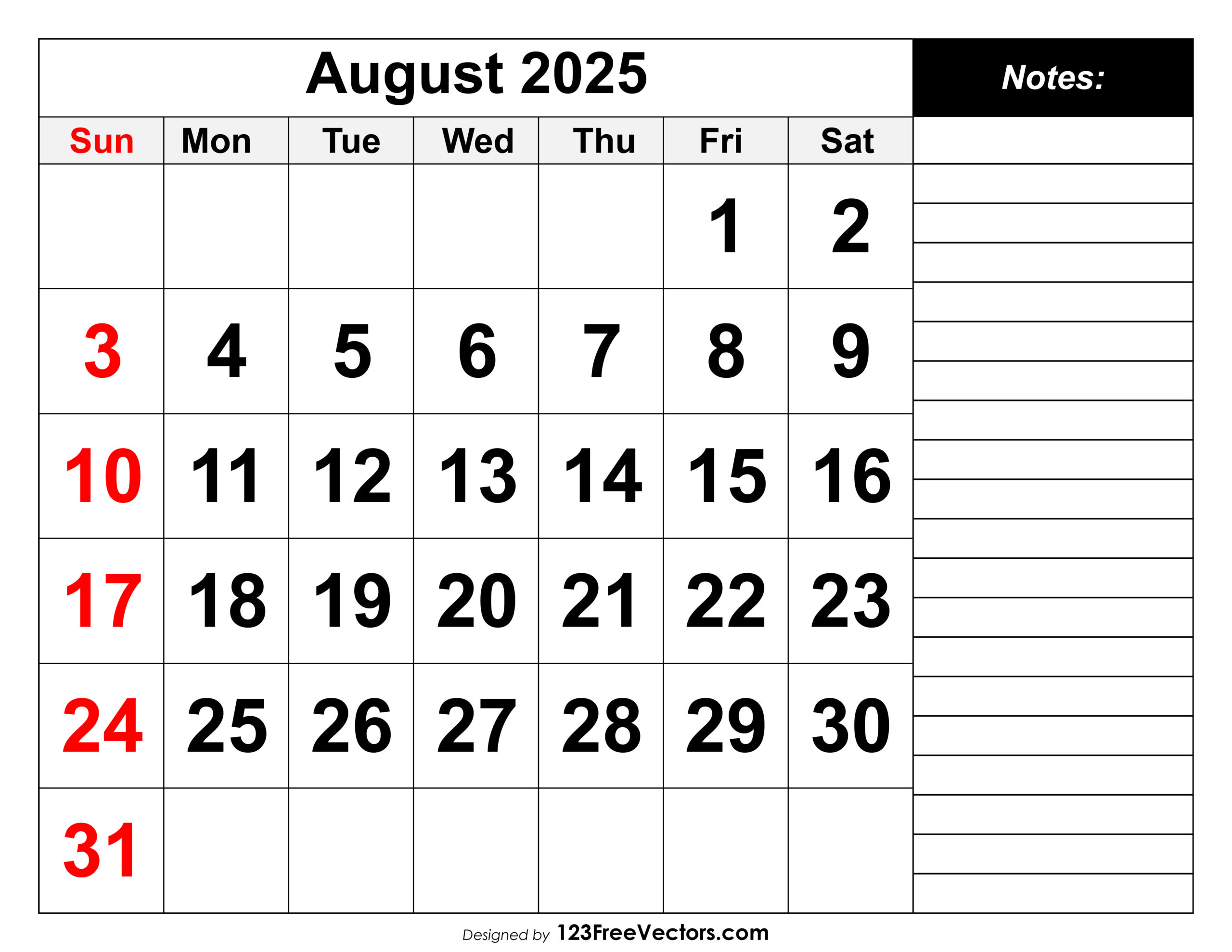7 August 2025 Calendar | Free Vectors, Photos, Artwork Images in August 7 2025 Calendar