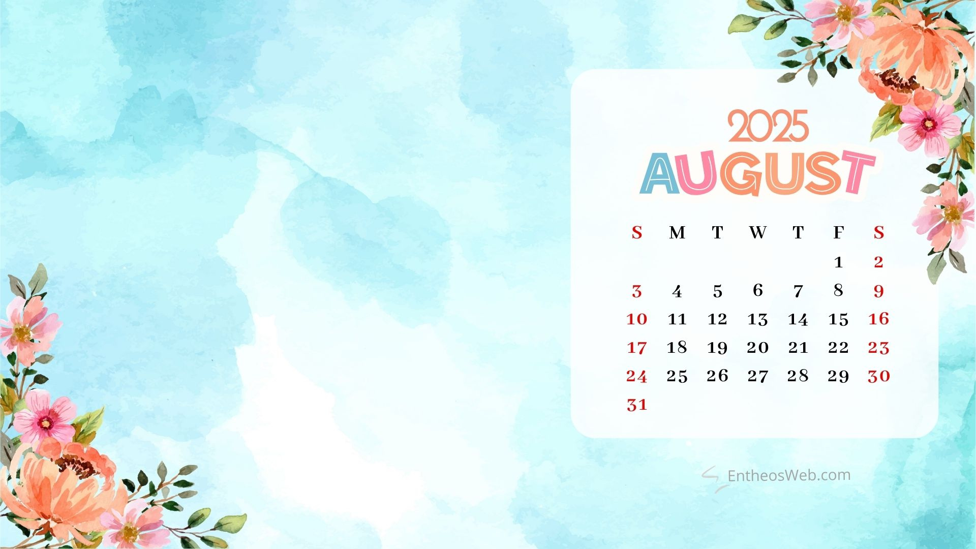 August 2025 Calendar Desktop Wallpapers &amp;amp; Screensavers | Entheosweb pertaining to August 2025 Desktop Calendar