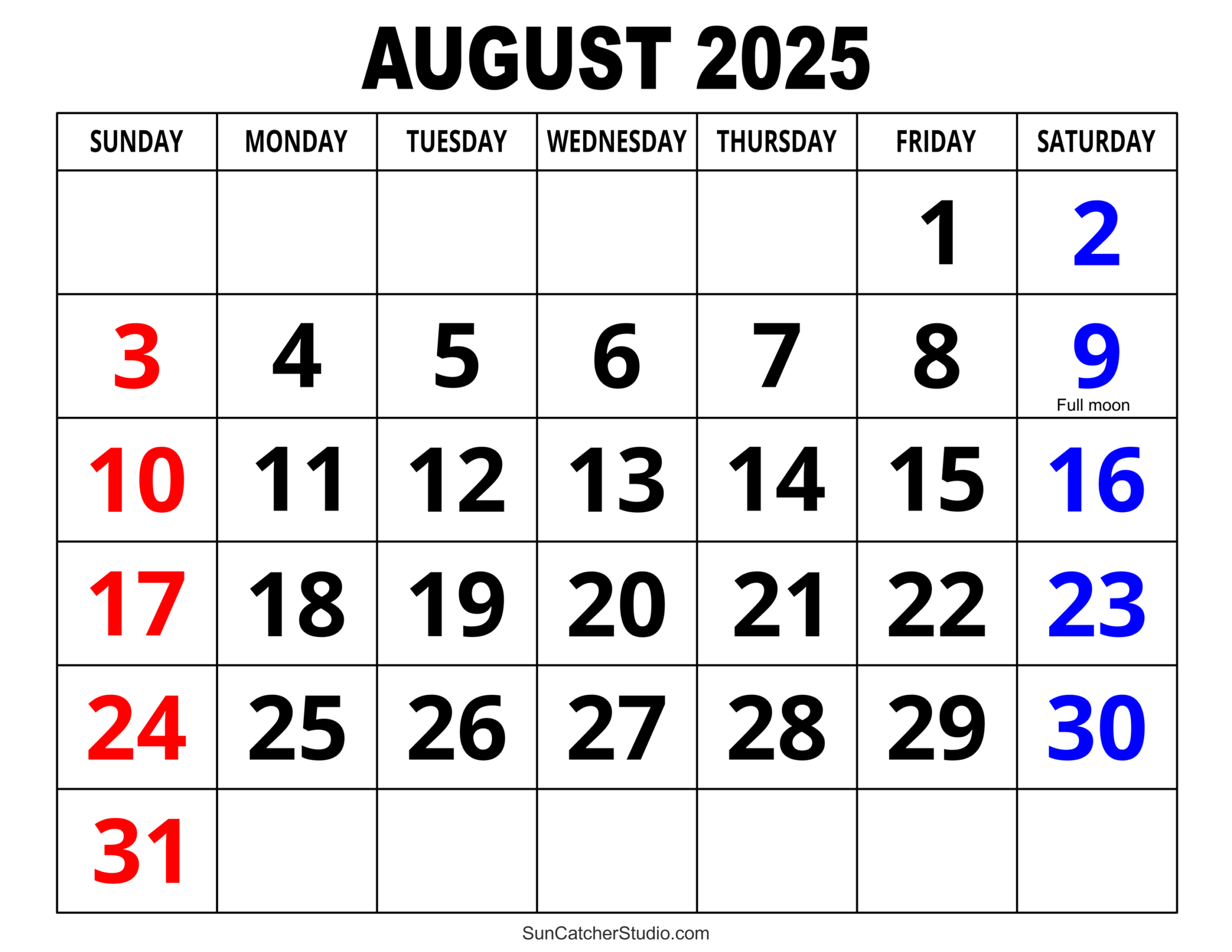 August 2025 Calendar (Free Printable) – Free Printables, Monograms with Calendar Month August 2025