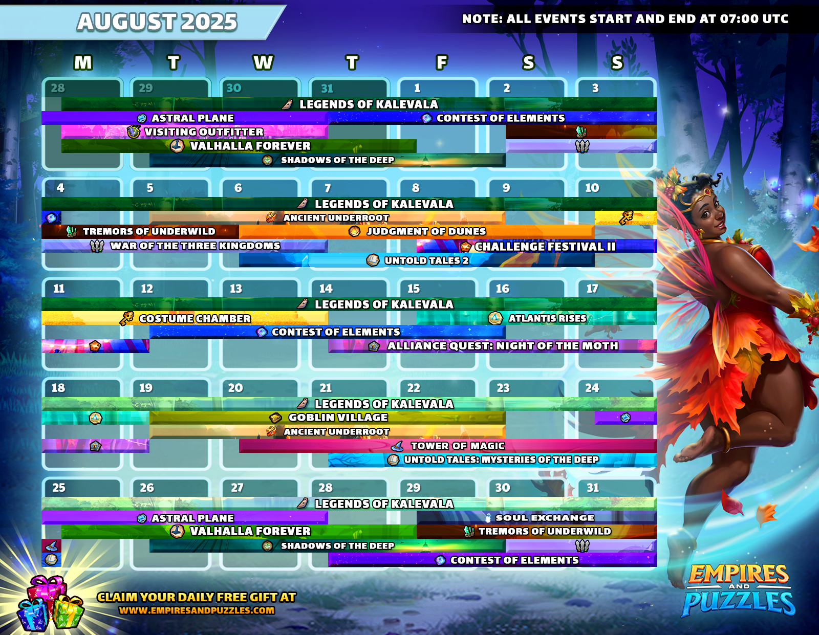 August 2025 Calendar Of Events | Empires &amp;amp; Puzzles within August 2025 Calendar With Events