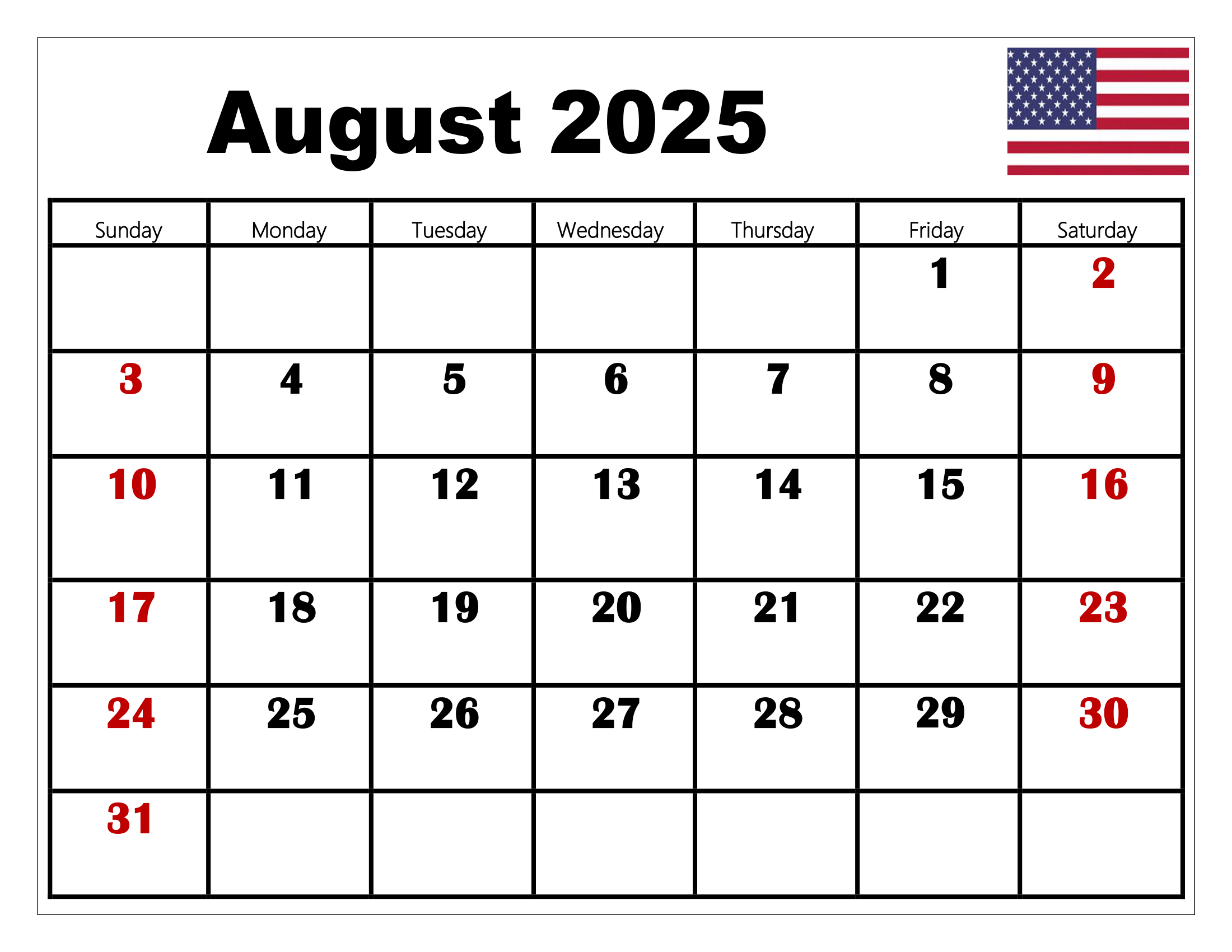 August 2025 Calendar Printable Pdf Template With Holidays inside August Calendar With Holidays 2025