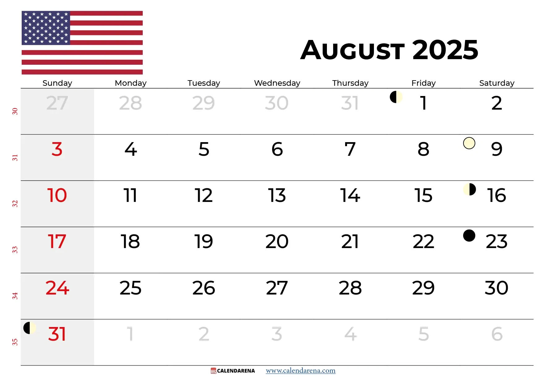 August 2025 Calendar With Holidays for August 2025 Calendar With Events