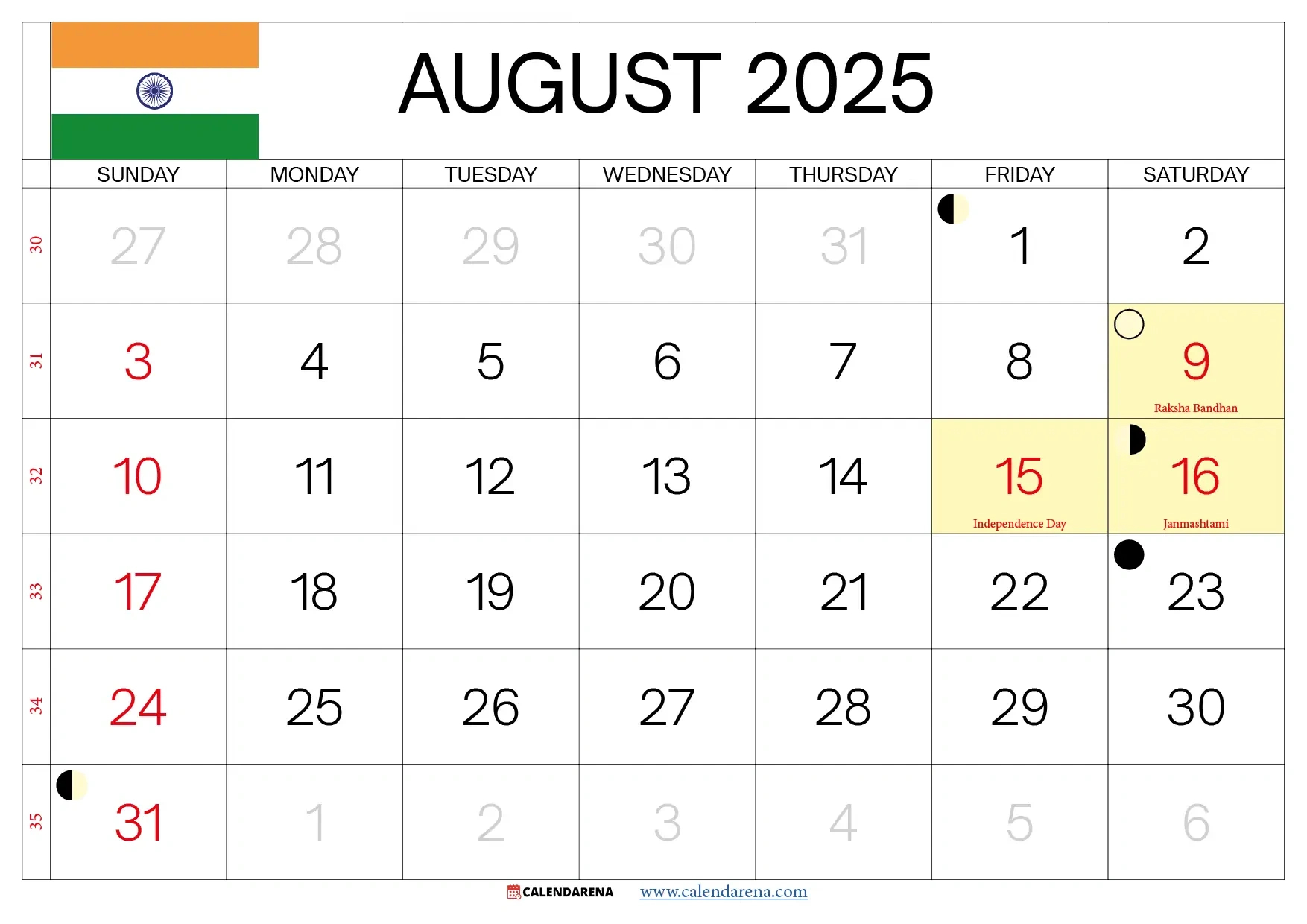 August 2025 Calendar With Holidays India intended for August 15 2025 Calendar