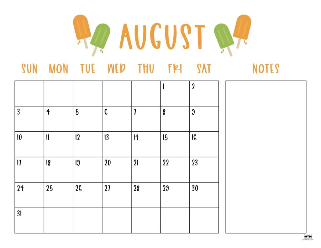 August 2025 Calendars - 107 Free Printables | Printabulls pertaining to August 2025 Calendar Theme Ideas
