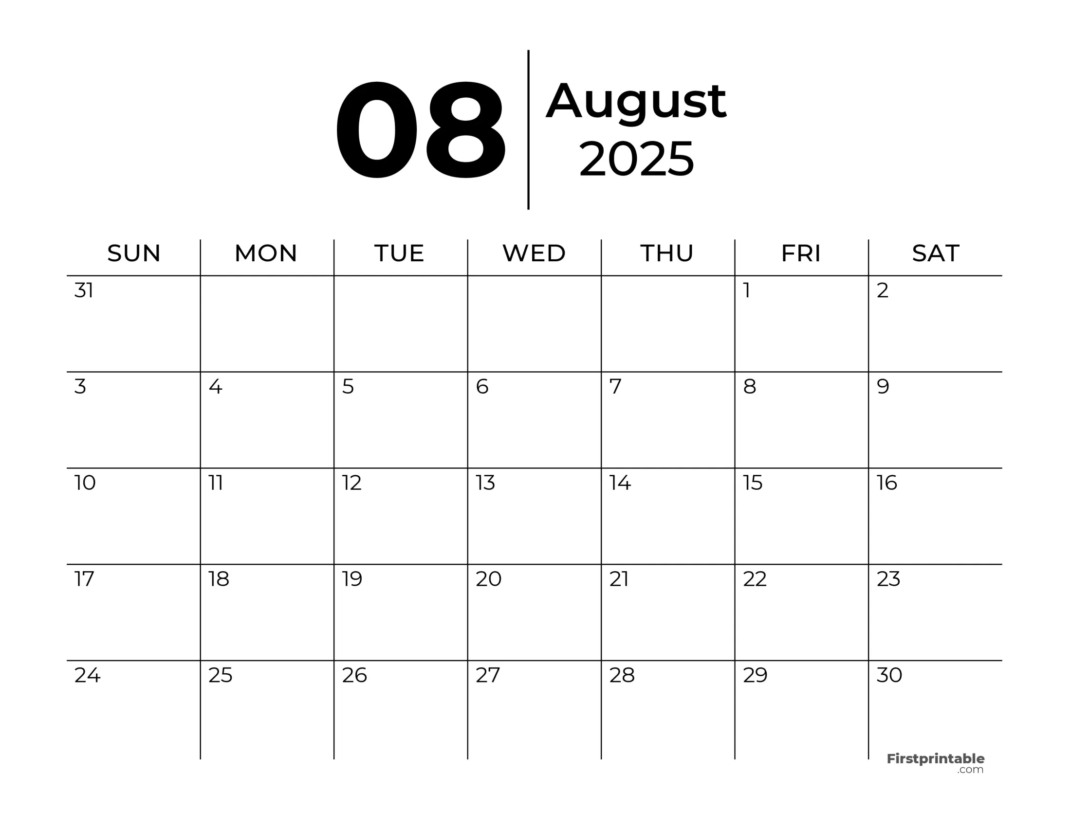 August 2025 Calendars - Free Printable &amp;amp; Fillable regarding August 2025 Calendar Editable Word