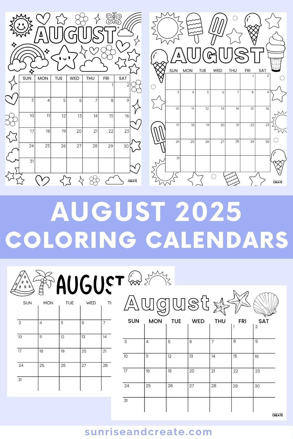 August 2025 Coloring Calendars - Free Printables with regard to August 2025 Coloring Calendar
