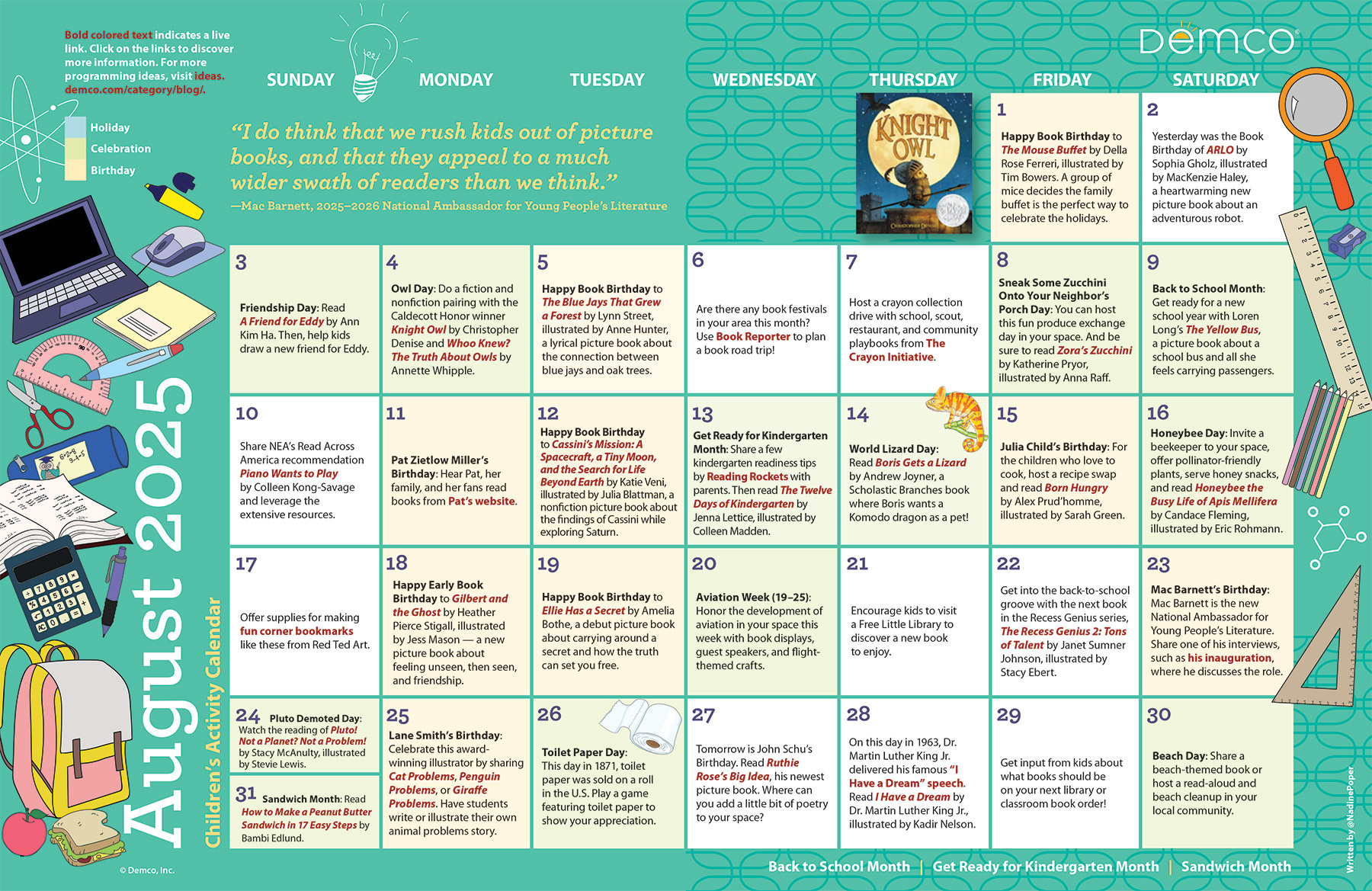 Children&amp;#039;S Activity Calendar: August 2025 throughout Ideas For August 2025 Calendar
