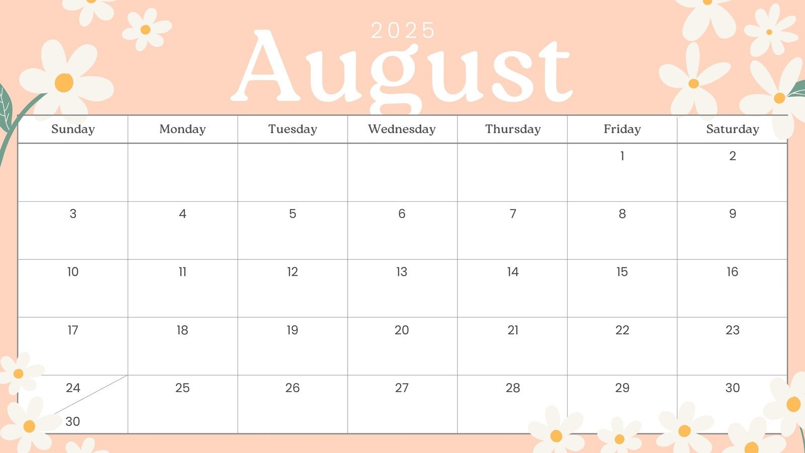 Free Printable August 2025 Calendar Templates | Canva with Calendar Template August 2025