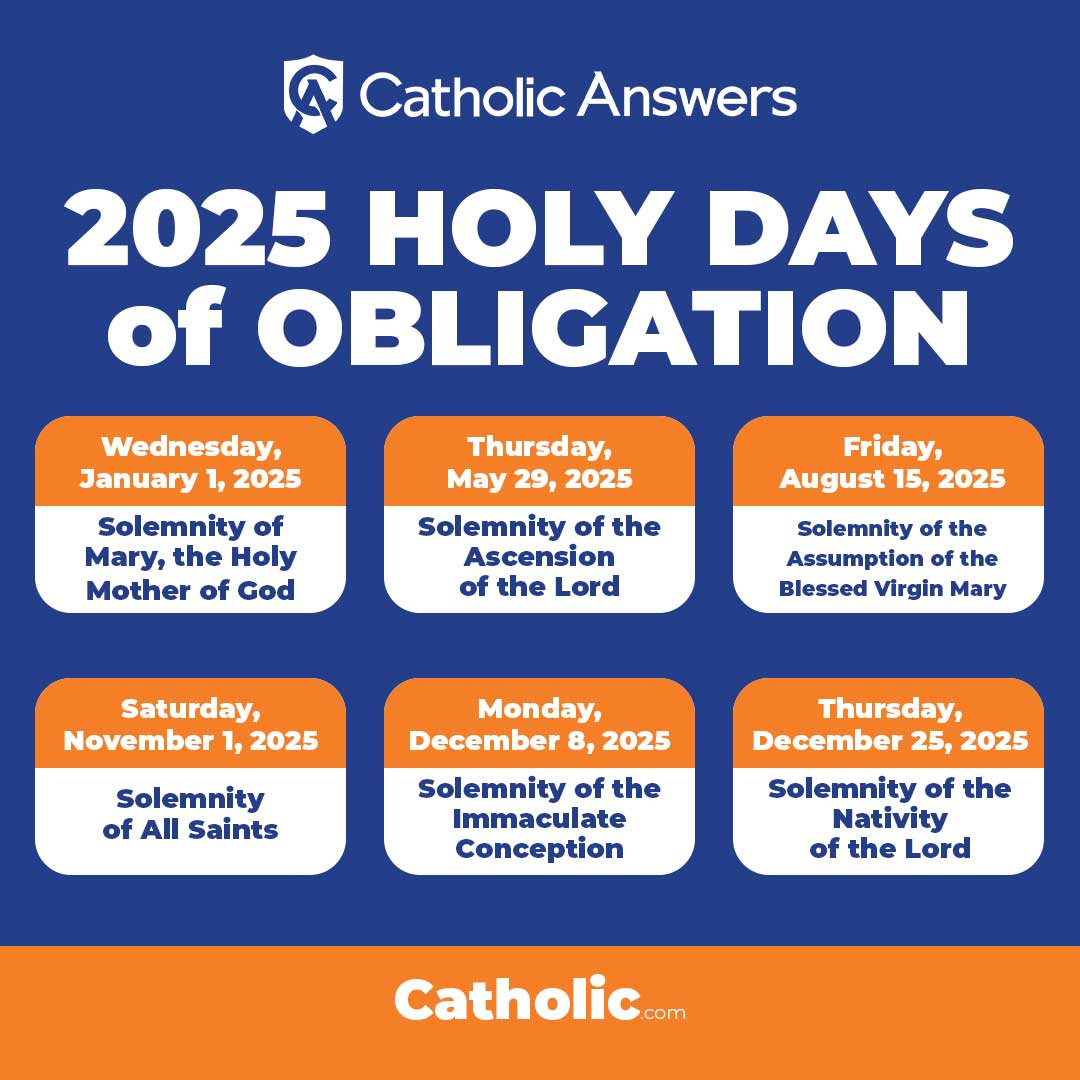 Holy Days Of Obligation 2025 | List Of Catholic Holy Days in August 15 2025 Catholic Calendar
