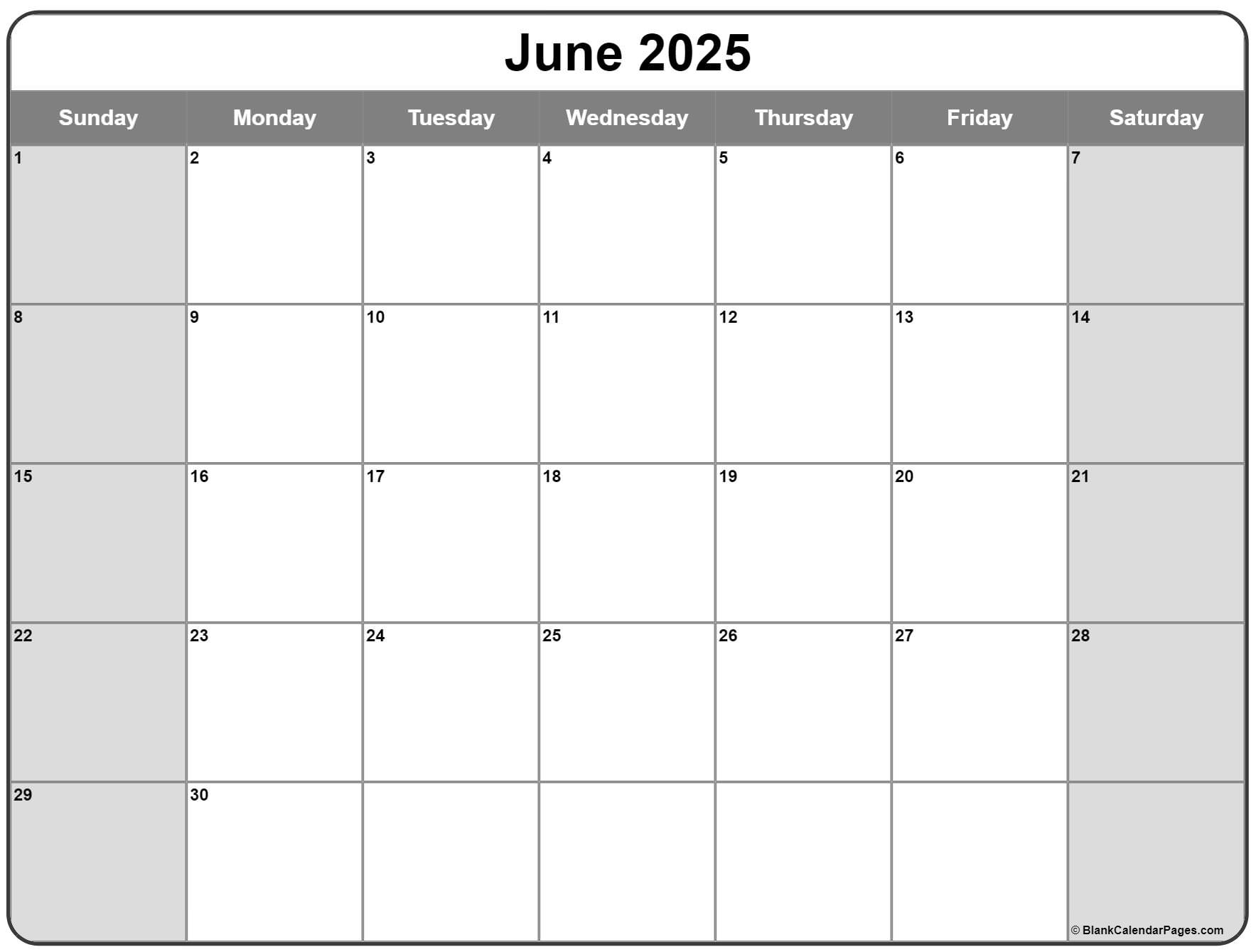 June 2025 Calendar | Free Printable Calendars within June To August 2025 Calendar