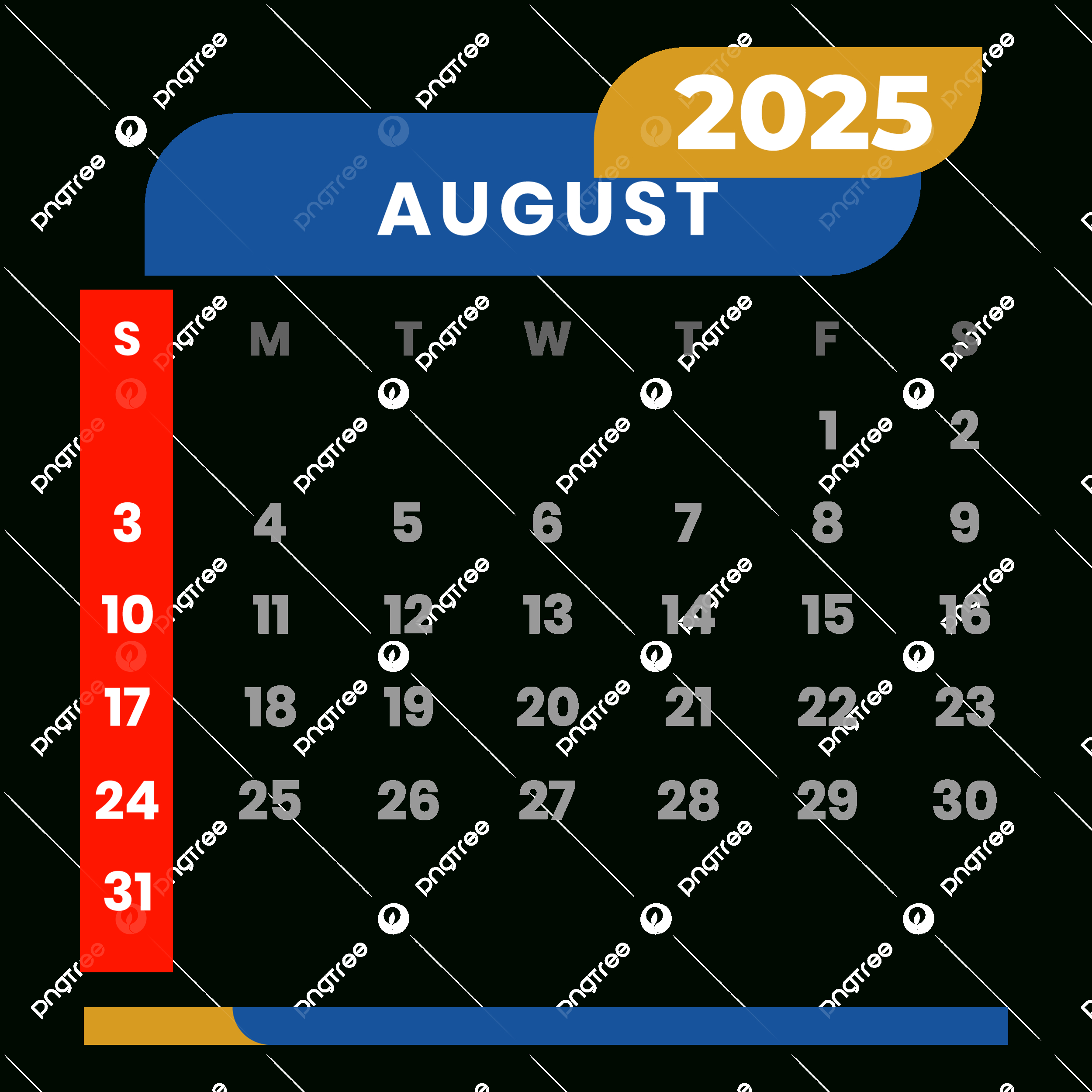 Monthly Calendar August 2025 Clipart Vector, Monthly Calendar with regard to August 2025 Calendar Clip Art