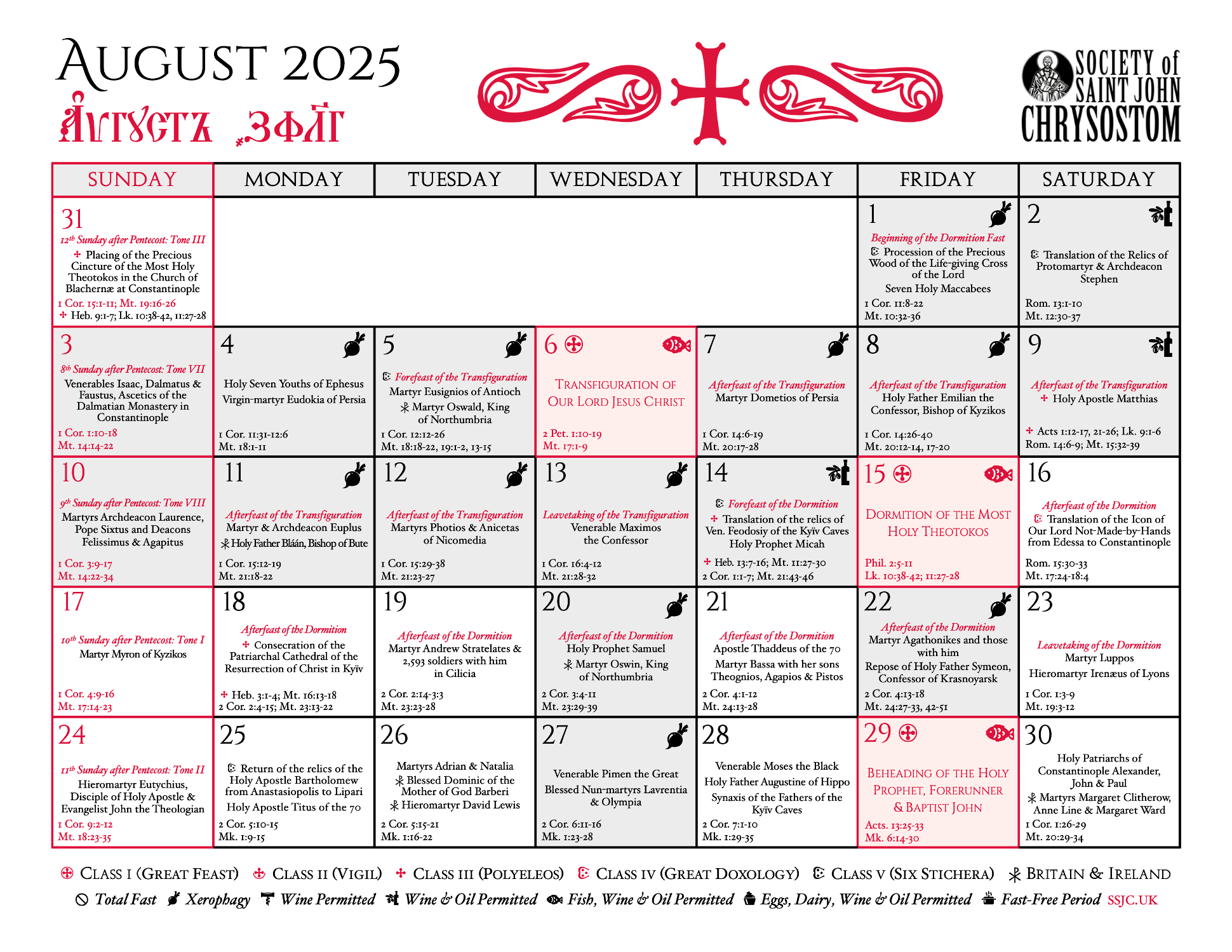 New Liturgical Movement: A New Liturgical Calendar For The within August Saints Calendar 2025