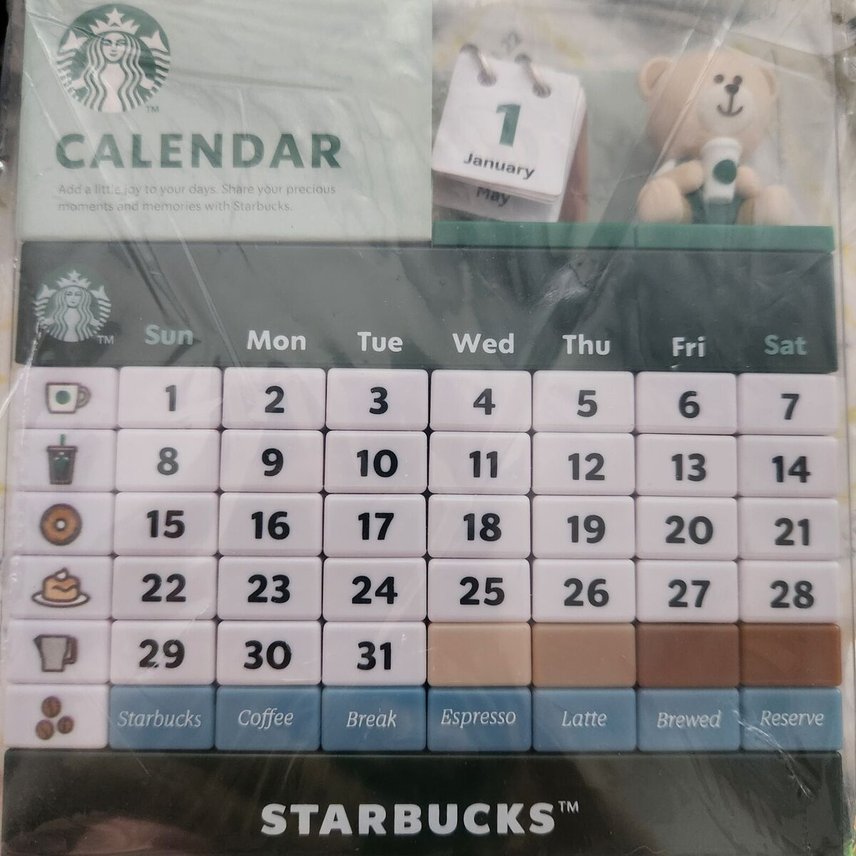 Starbucks Korea 2024 Bearista Calendar Block 25Th Anniversary Gift intended for Starbucks August 2025 Calendar