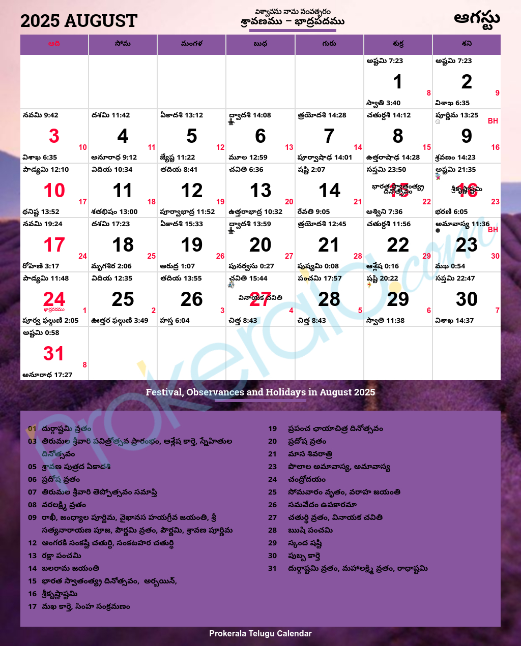 Telugu Calendar 2025, August within New York Telugu Calendar August 2025