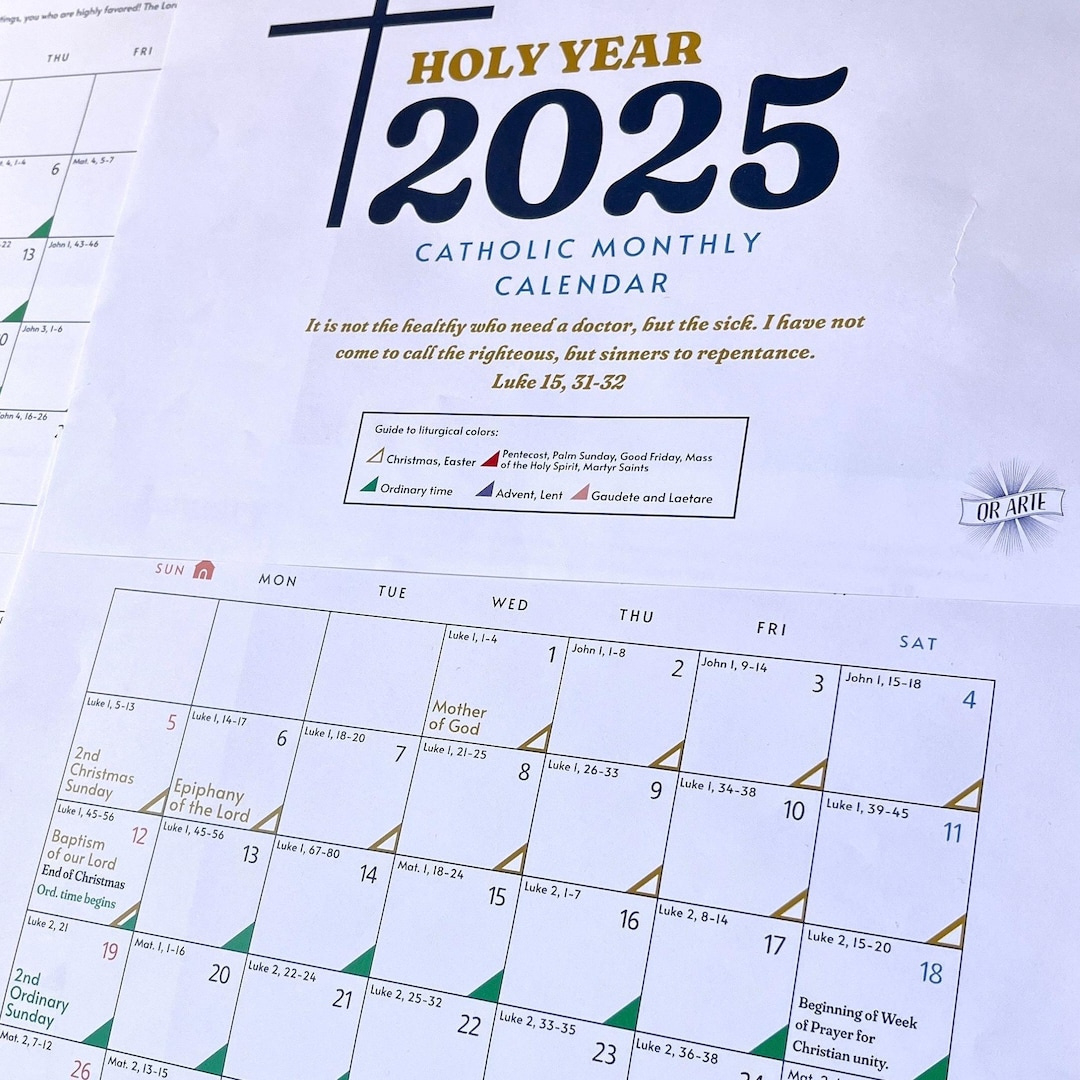 2025 Catholic Liturgical Calendar - Printable Monthly Planner - Etsy throughout Catholic Saints Calendar October 2025