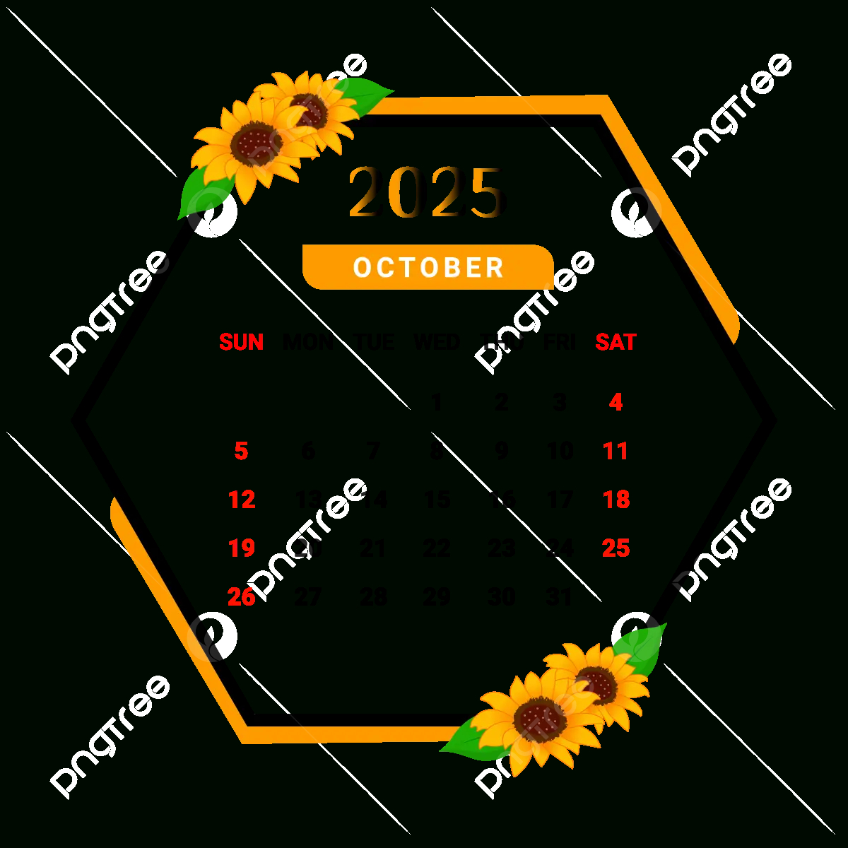 2025 October Calendar Png Transparent Images Free Download within October 2025 Calendar Png