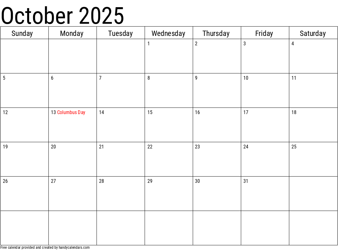 2025 October Calendars - Handy Calendars regarding October 2025 Calendar What Happened