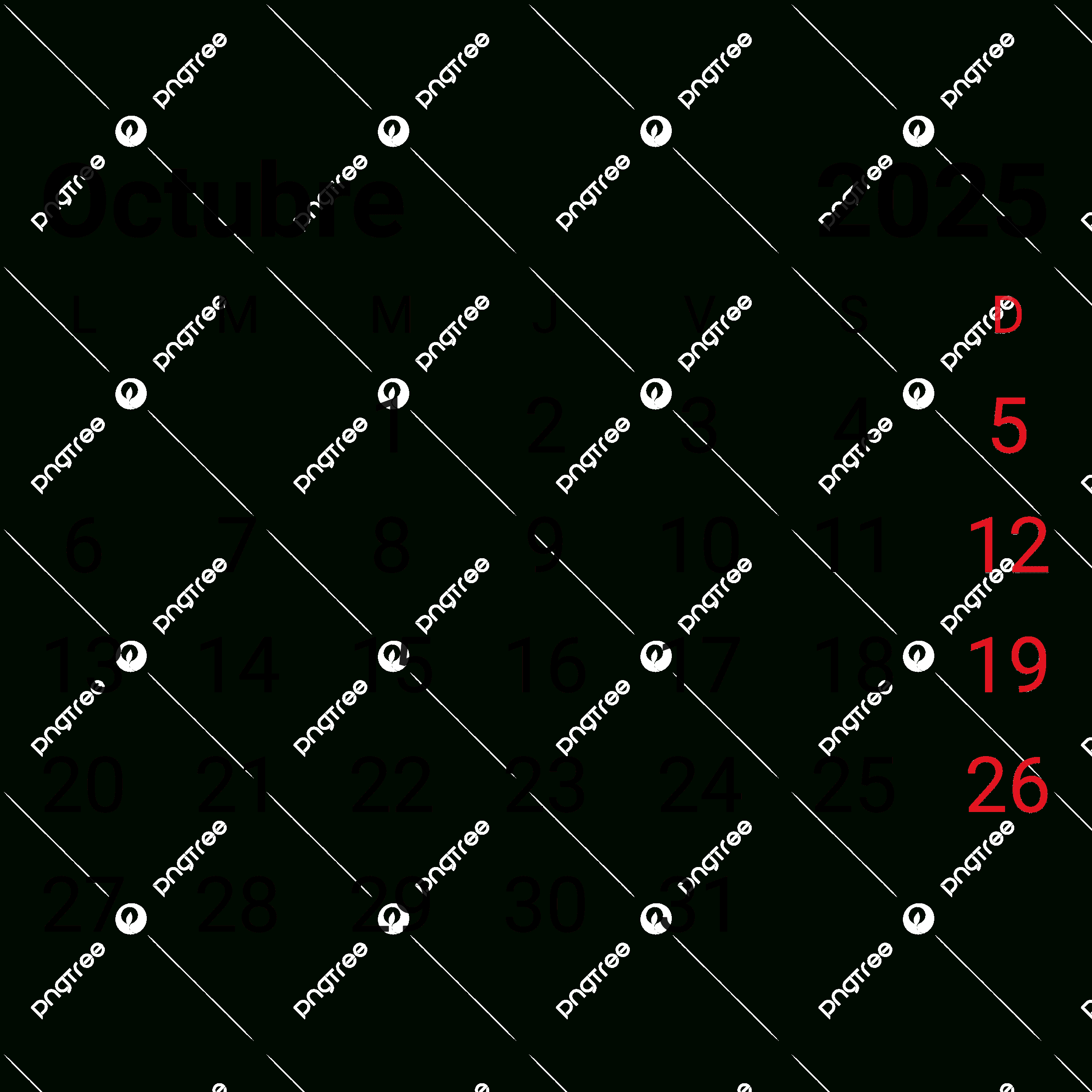 2025 October Monthly Spanish Calendar Vector, 2025 October Monthly pertaining to Spanish Calendar For October 2025