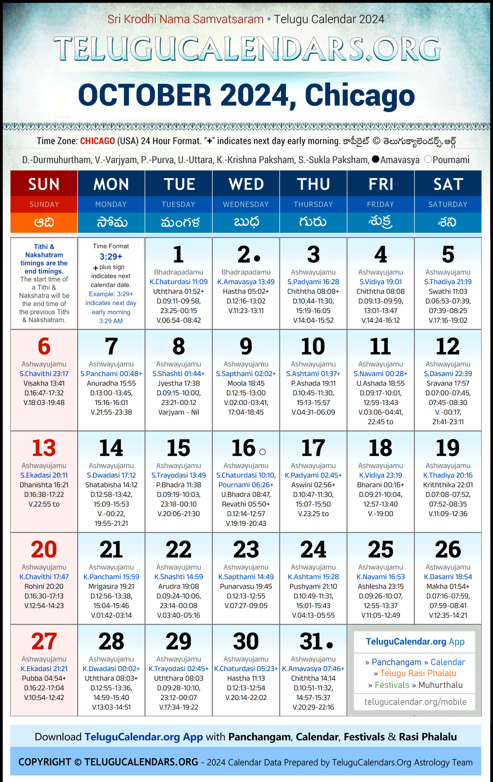 Chicago 2024 October Telugu Calendar Festivals &amp;amp; Holidays In pertaining to Chicago Telugu Calendar 2025 October