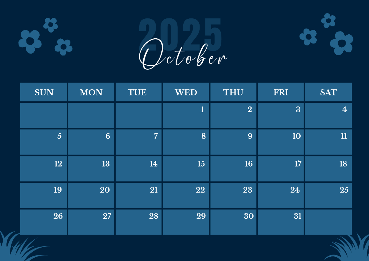 Free Month Of October 2025 Calendar Template To Edit Online pertaining to Online Calendar October 2025