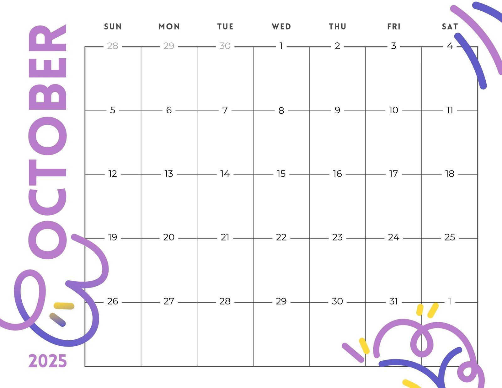 Free October 2025 Calendar Templates To Customize | Canva with Calendar Ideas For October 2025
