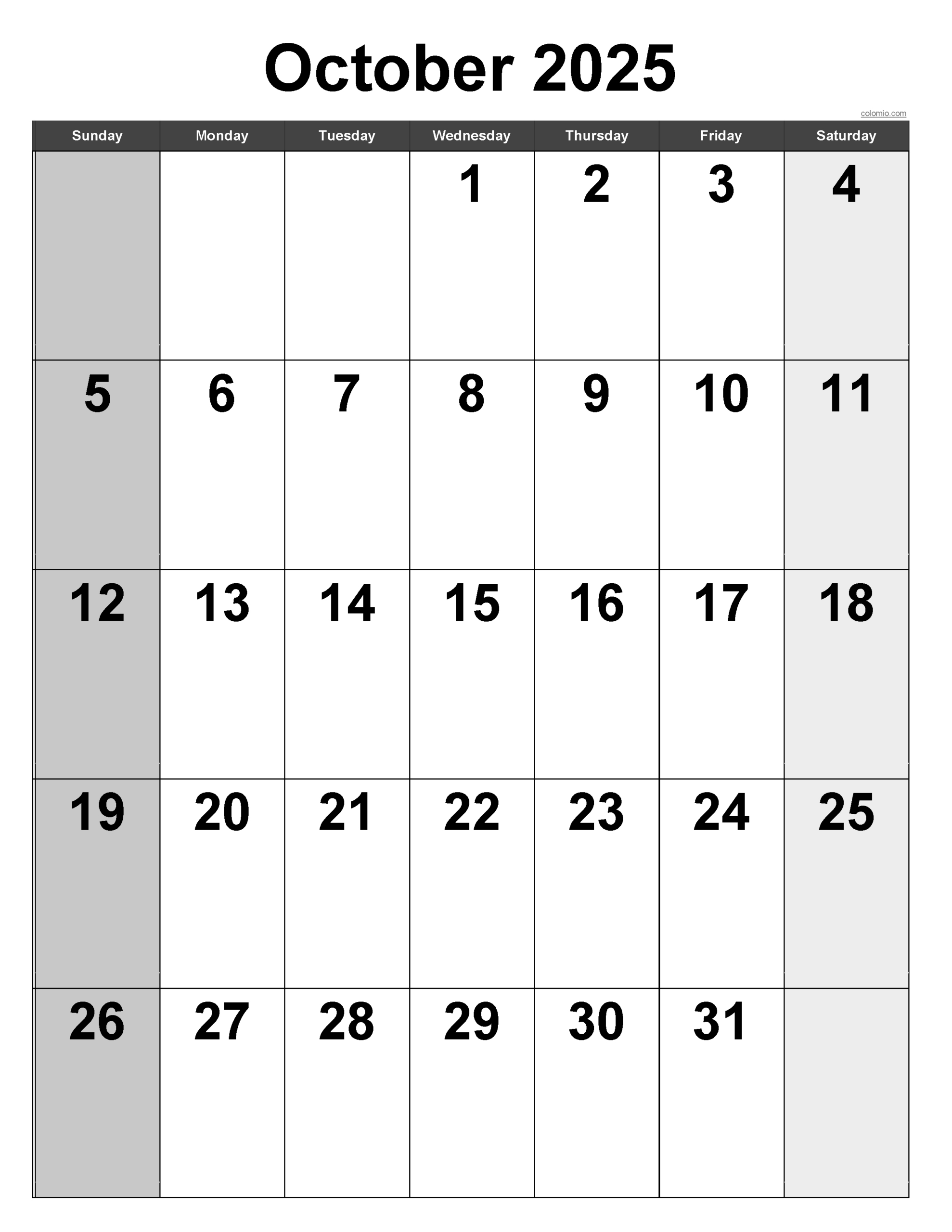 October 2025 Calendar | Free Printable Pdf, Xls And Png regarding Apple Calendar October 2025