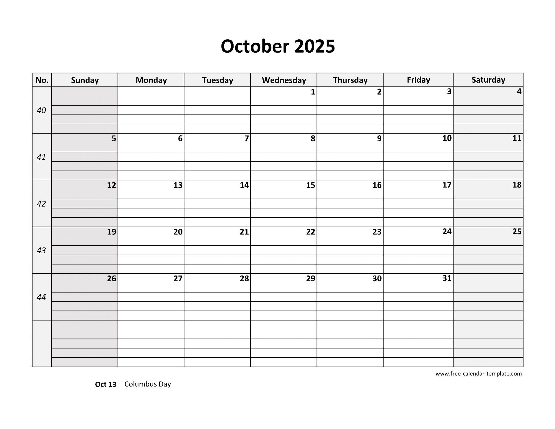October 2025 Calendar Free Printable With Grid Lines Designed with October Calendar 2025 with Lines