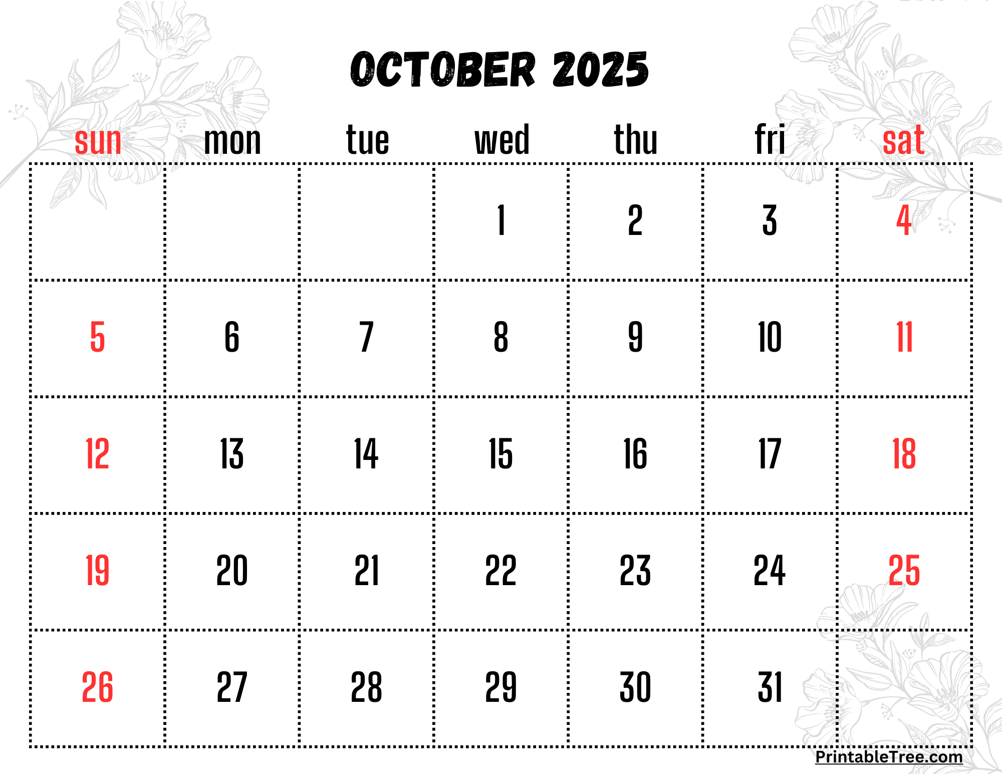 October 2025 Calendar Printable Pdf Template With Holidays inside October Calendar 2025 With Holidays Printable