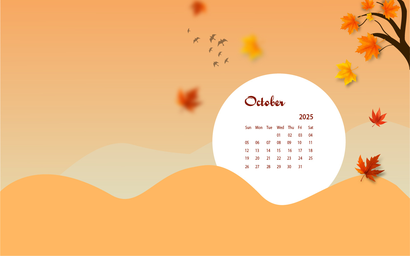 October 2025 Desktop Wallpaper Calendar - Calendarlabs with October 2025 Desktop Calendar