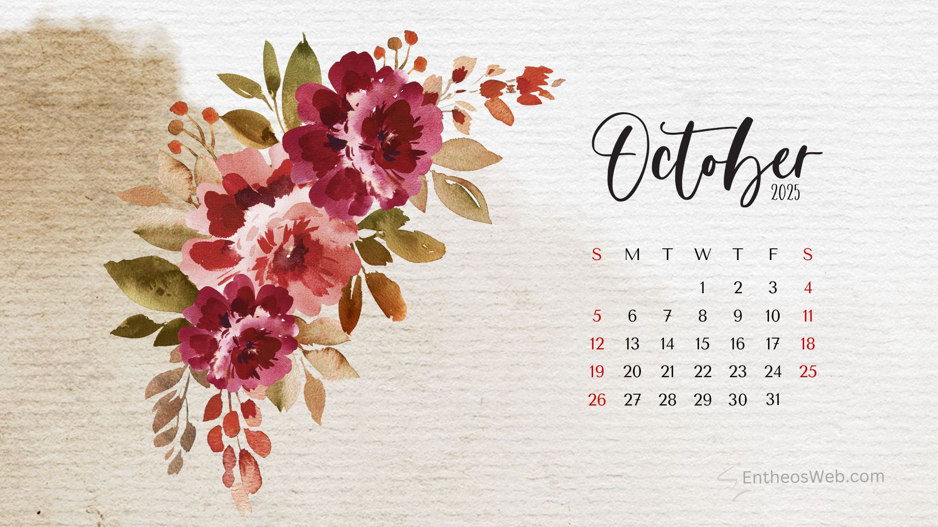 October Calendar Desktop Wallpaper Backgrounds | Entheosweb with regard to October Calendar 2025 Desktop Wallpaper