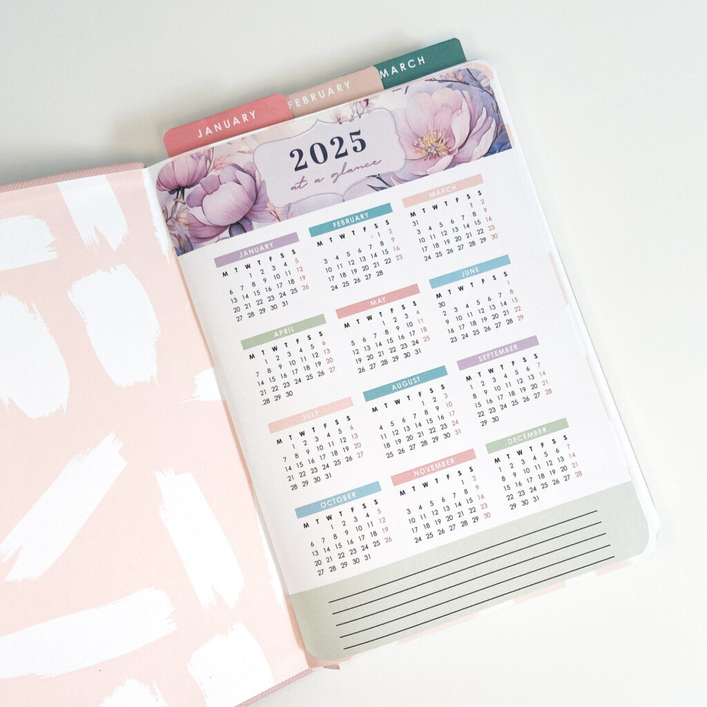 Printable Calendars 2025: Watercolor Floral - Space And Quiet in October 2025 Bullet Journal Calendar