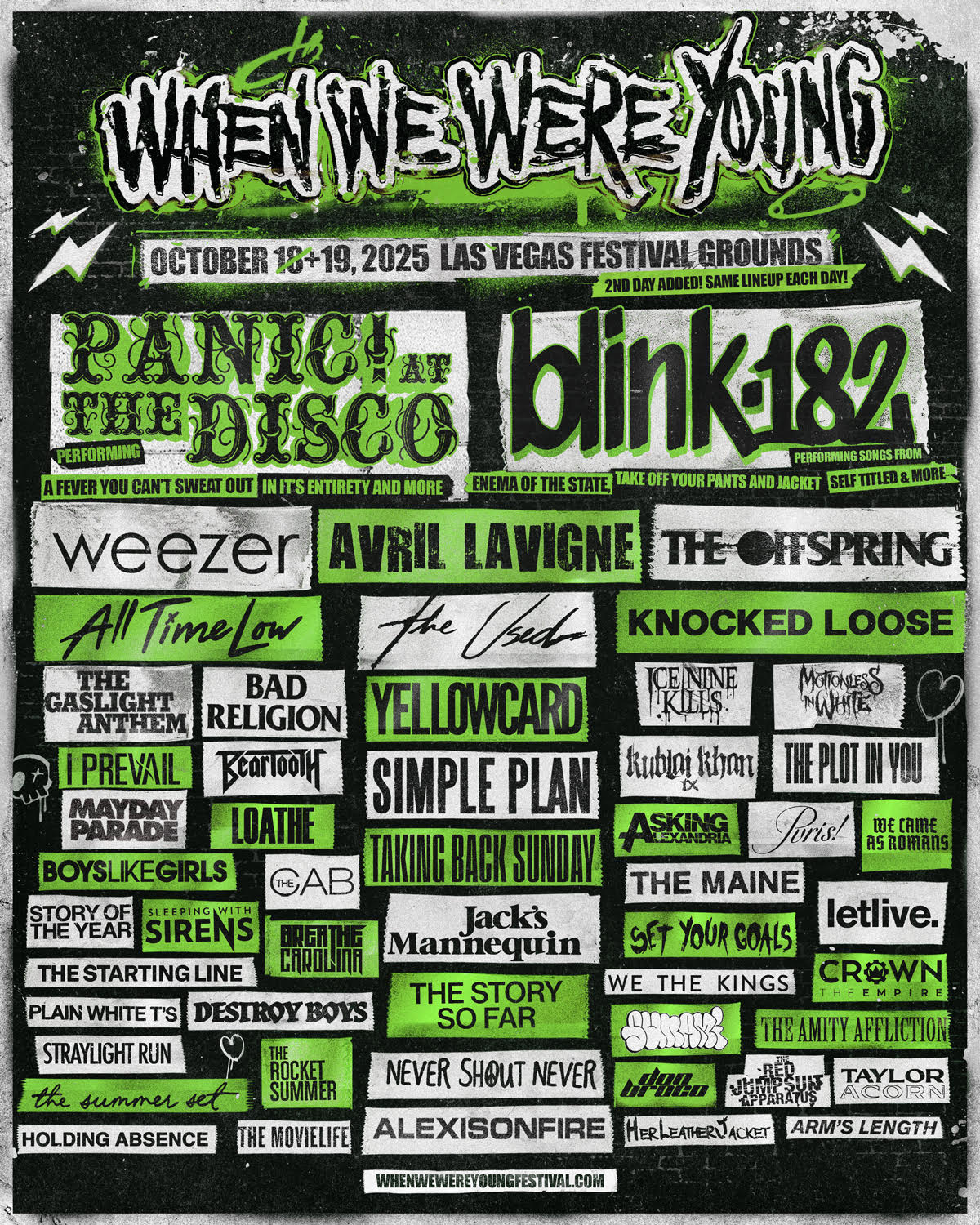 Rock Cellar Magazine - When We Were Young 2025 Adds Second Date with Las Vegas October Calendar 2025