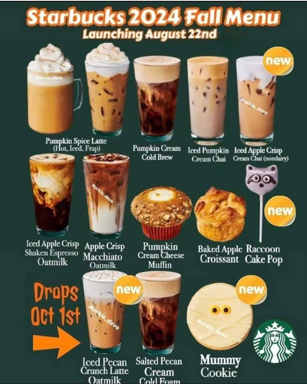 Starbucks Fall Menu 2024 : R/Starbucks in Starbucks October 2025 Calendar