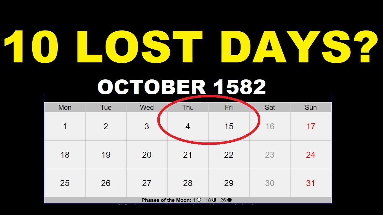 When Have We Lost 10 Days? How Does The Gregorian Calendar Work? | On This Day - 4Th October | within What Happened in October 1852 Calendar