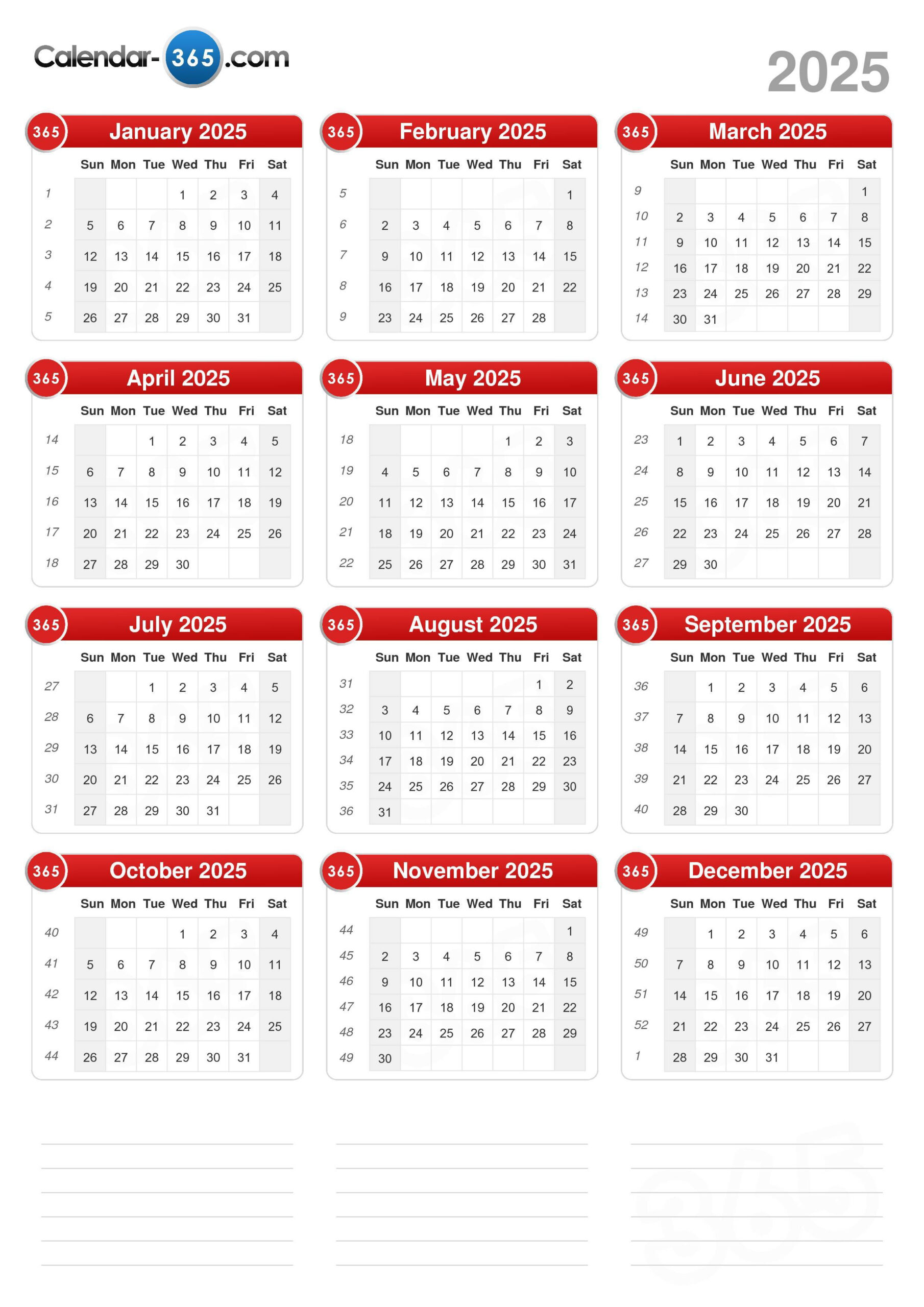 2025 Calendar for November 23rd 2025 Calendar