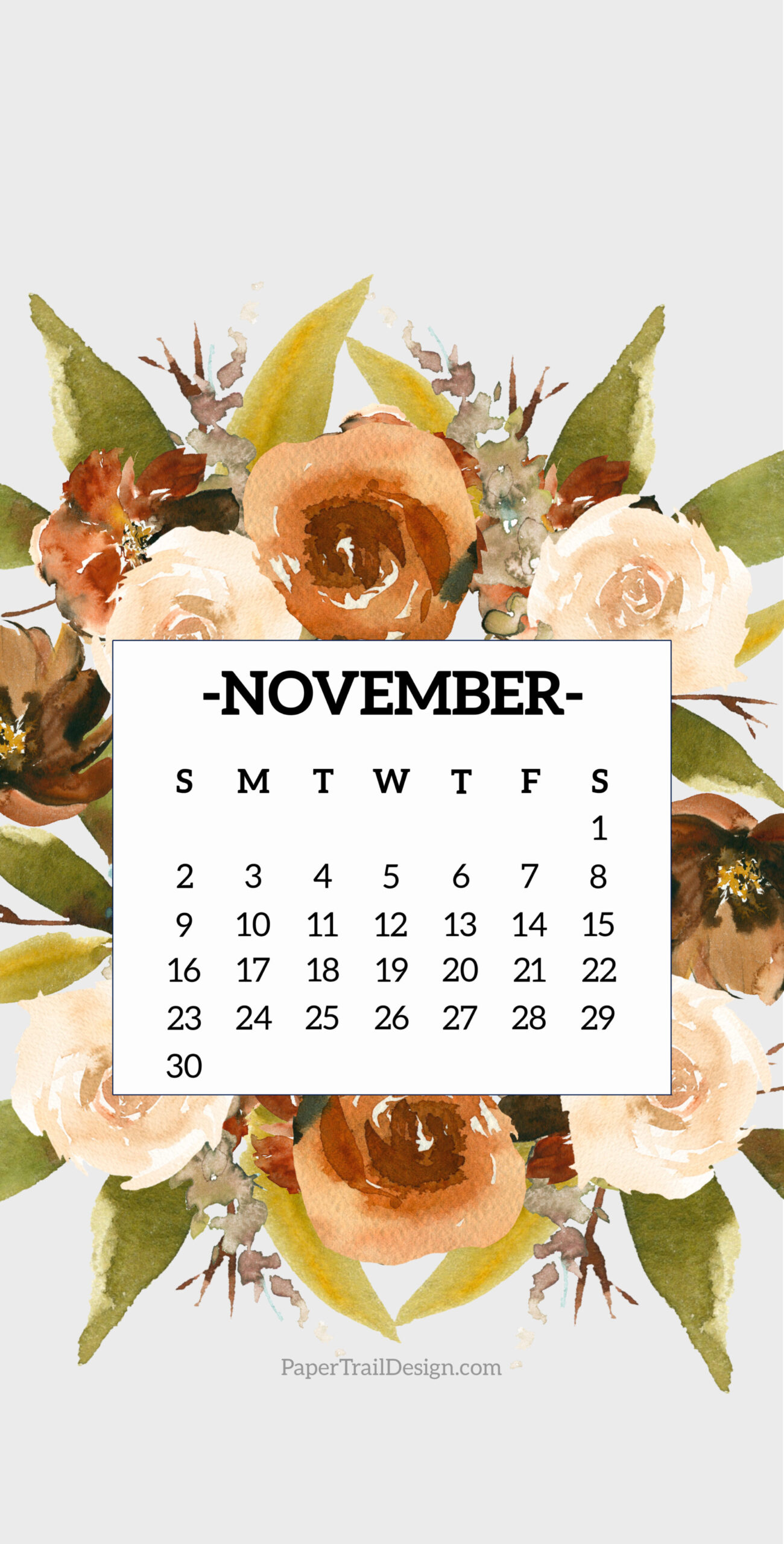 2025 Calendar Phone Wallpapers - Paper Trail Design intended for November 2025 Calendar Wallpaper Iphone