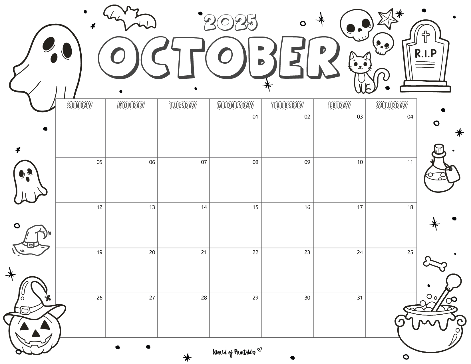 2025 Coloring Calendar - Free Printables - World Of Printables for November Coloring Calendar 2025 Printable