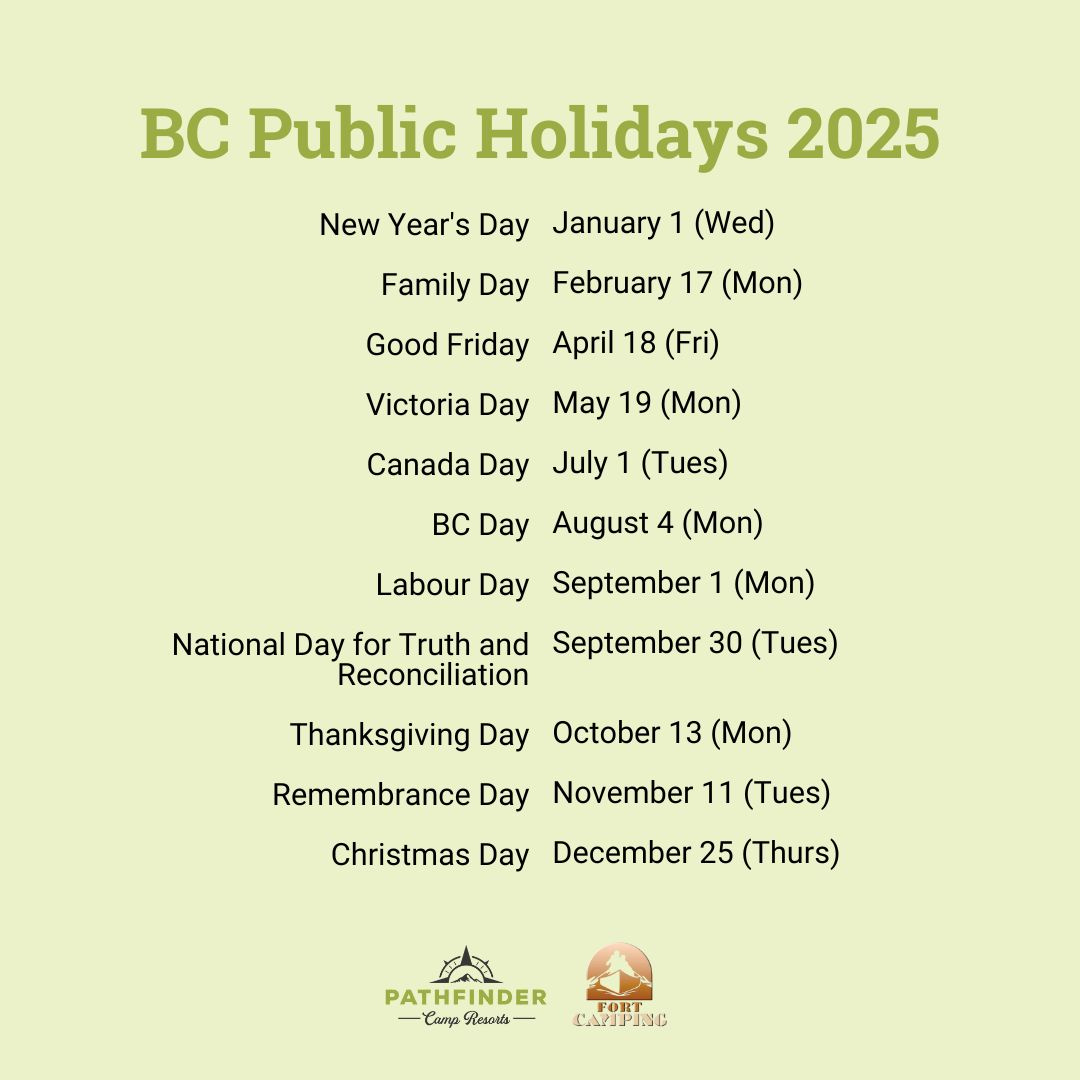 Bc Public Holiday 2025: Long Weekends For Your Camping Trip within November National Days Canada 2025
