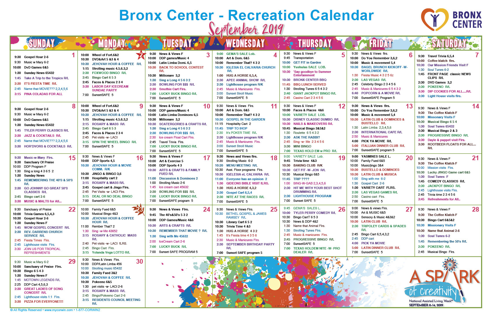 Bronx Center – Centers Health Care Nursing And in Foxwoods Bingo Calendar 2025 November