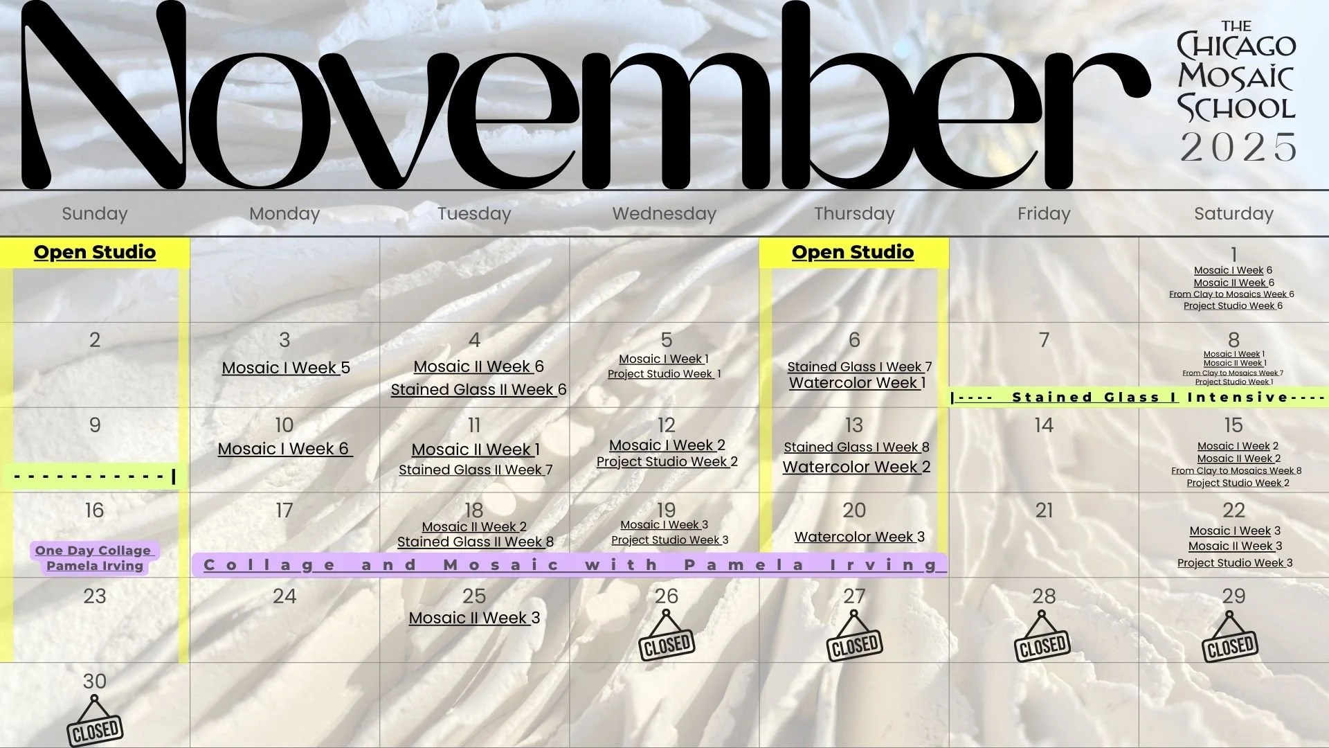 Calendar — The Chicago Mosaic School for Chicago Calendar November 2025
