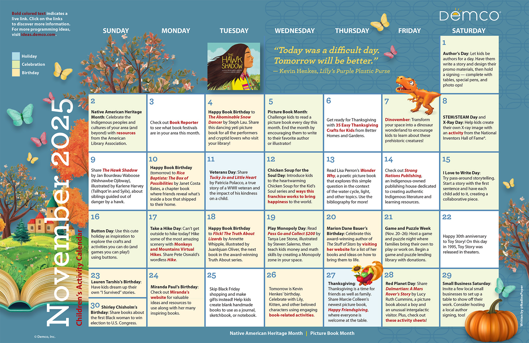 Children'S Activity Calendar: November 2025 throughout November Calendar 2025 Ideas
