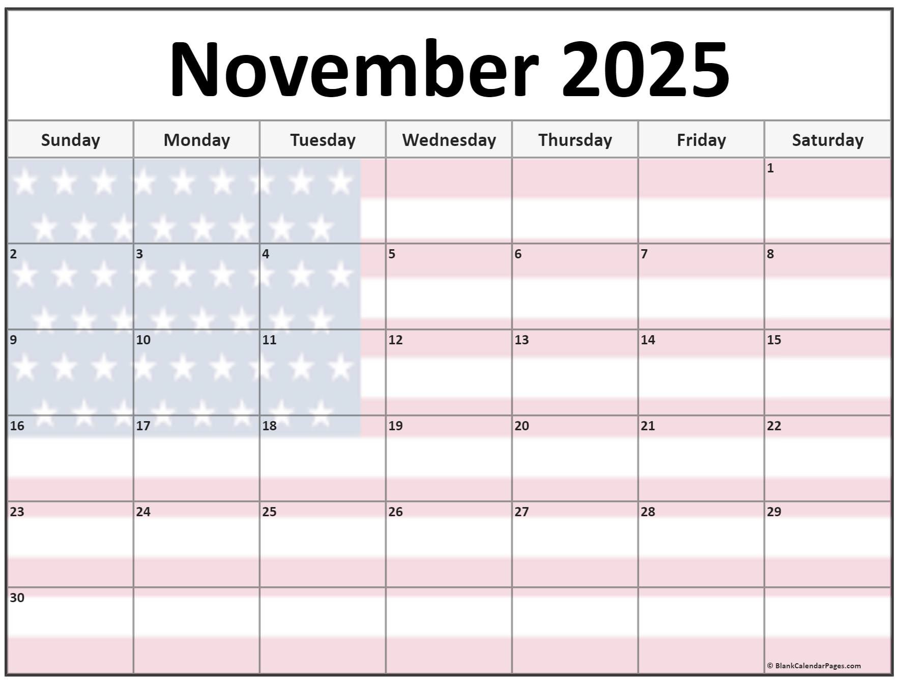 Collection Of November 2025 Photo Calendars With Image Filters. in November 2025 Usa Calendar