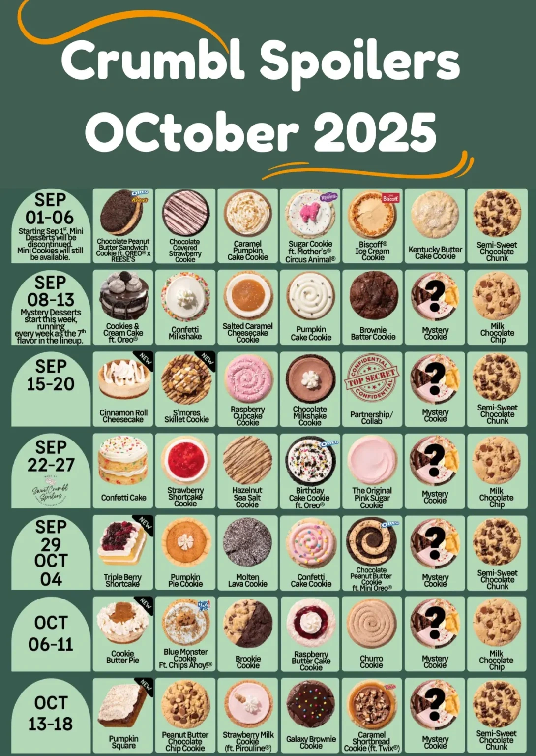 Crumbl Cookies Spoilers October 2025 | Upcoming Snake Peak pertaining to Crumbl Cookie Calendar November 2025
