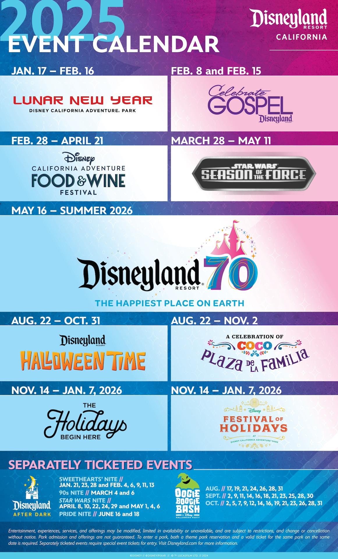 Disneyland Resort 2025 Event Dates And Details - Disney Parks Blog intended for Disneyland November 2025 Calendar